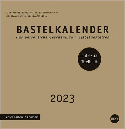 Kalender Groß 2023 Premium-Bastelkalender Gold Groß 2023 (Kalender) – Jpc