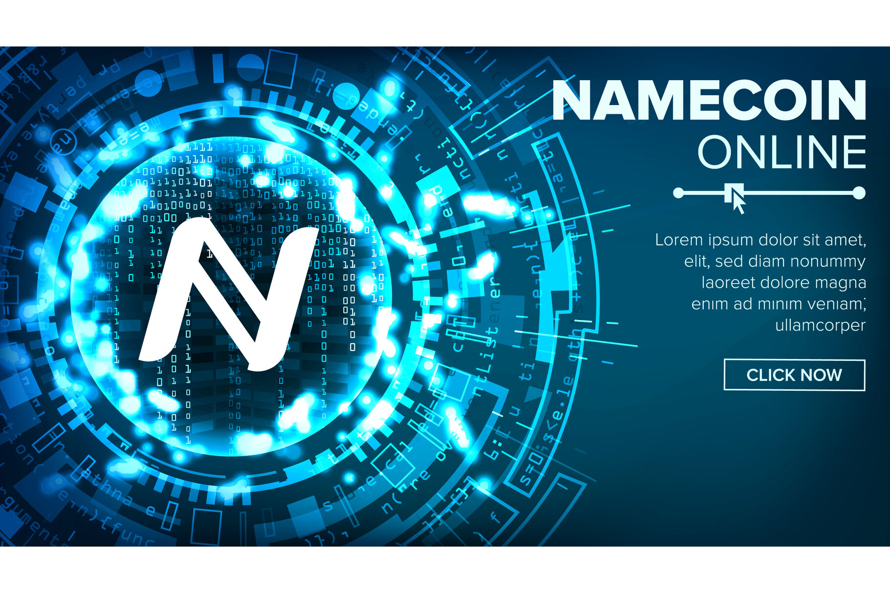 Namecoin Abstract Technology Background Vector. Binary