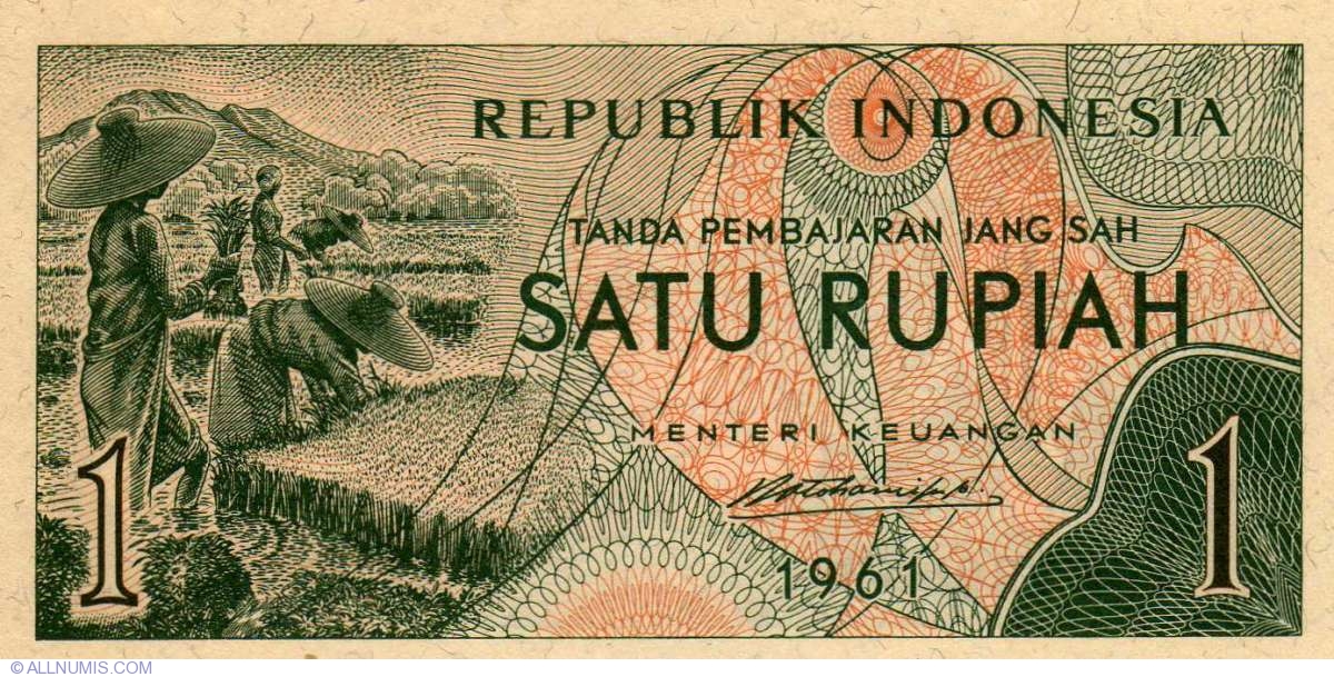 1 Indonesian Rupiah 1961, 1961 Issue Indonesia Banknote 852