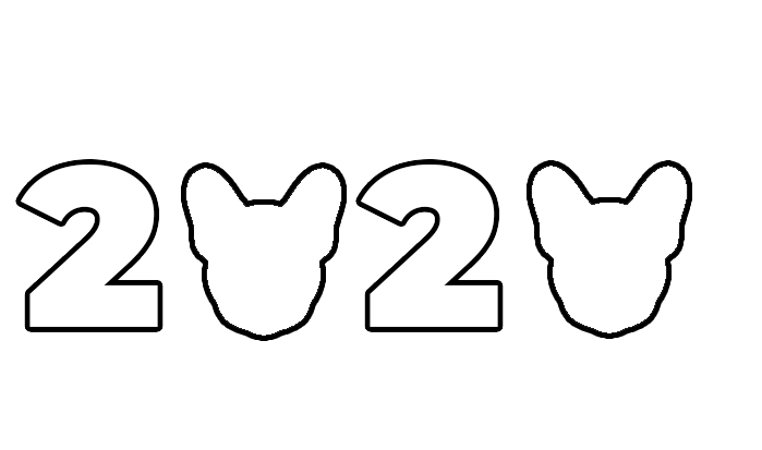 New Year Frenchie Bulldog Sticker by frenchiepetsupply for