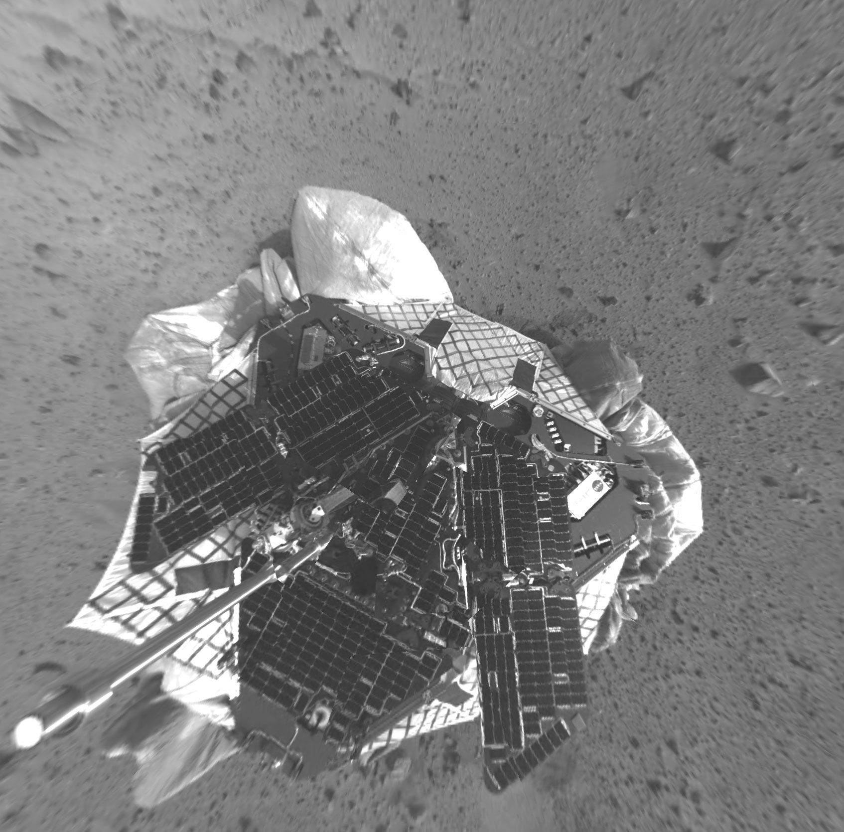 Enhanced Version of Panoramic image of NASA Spirit Rover Landing Site