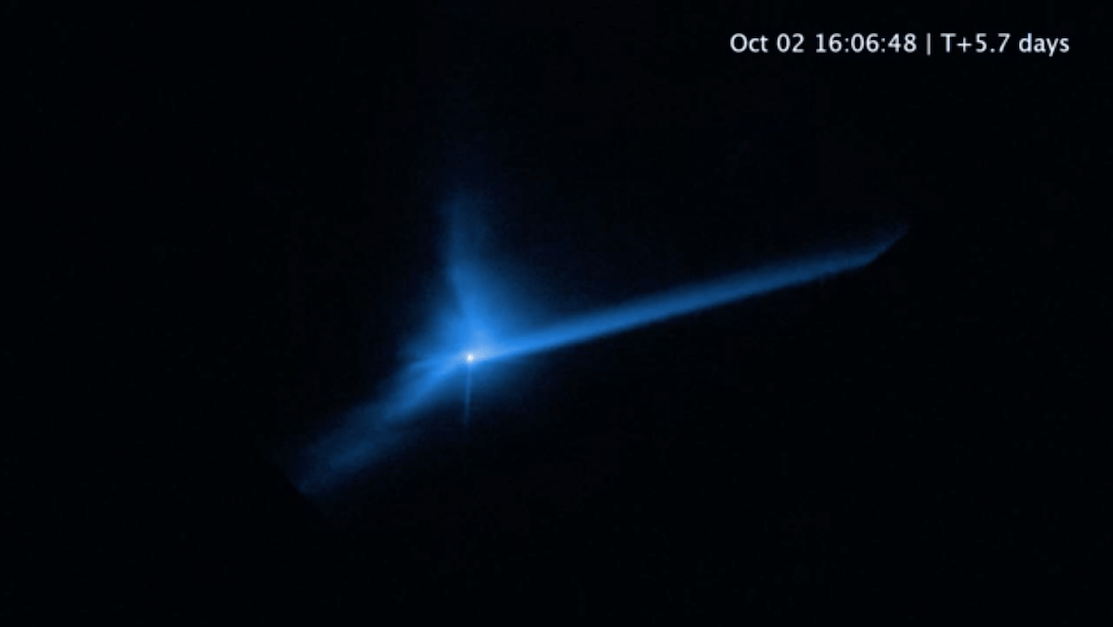 Hubble Captures Movie of DART Asteroid Impact Debris SpaceRef