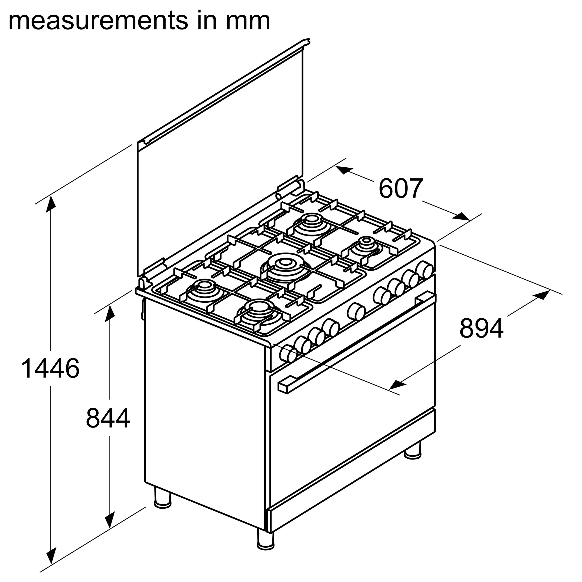 HGW3ASQ50M Gas range cooker BOSCH AE