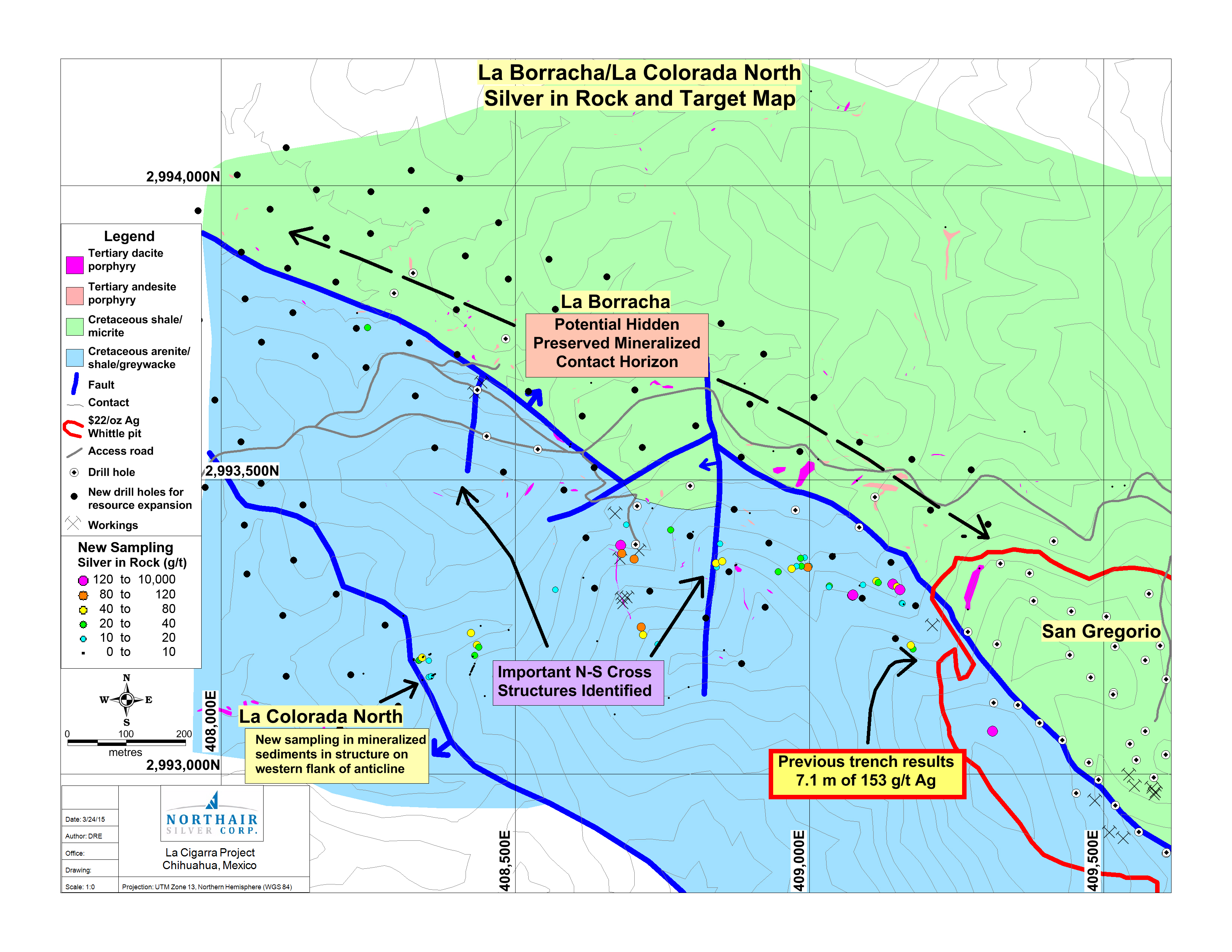 Northair Silver Corp. Reports Positive Results of Mapping and Sampling at the La Borracha and