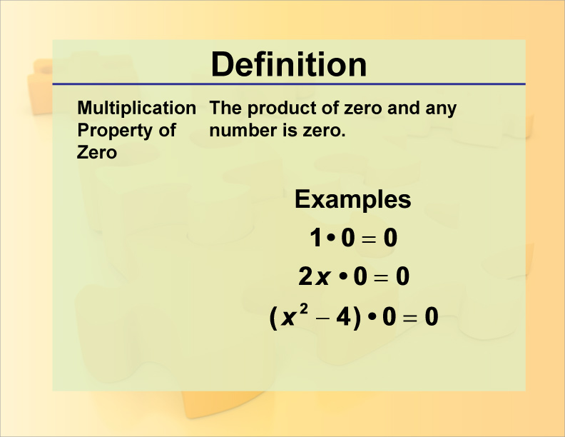 Multiplicative Property Of Zero Examples slidesharefile