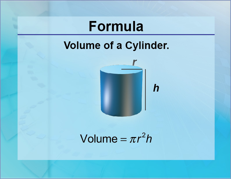 FormulasVolume of a Cylinder Media4Math
