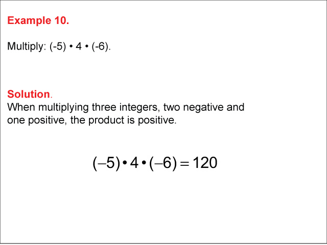 Math Example Multiplying Integers Example 10 Media4Math