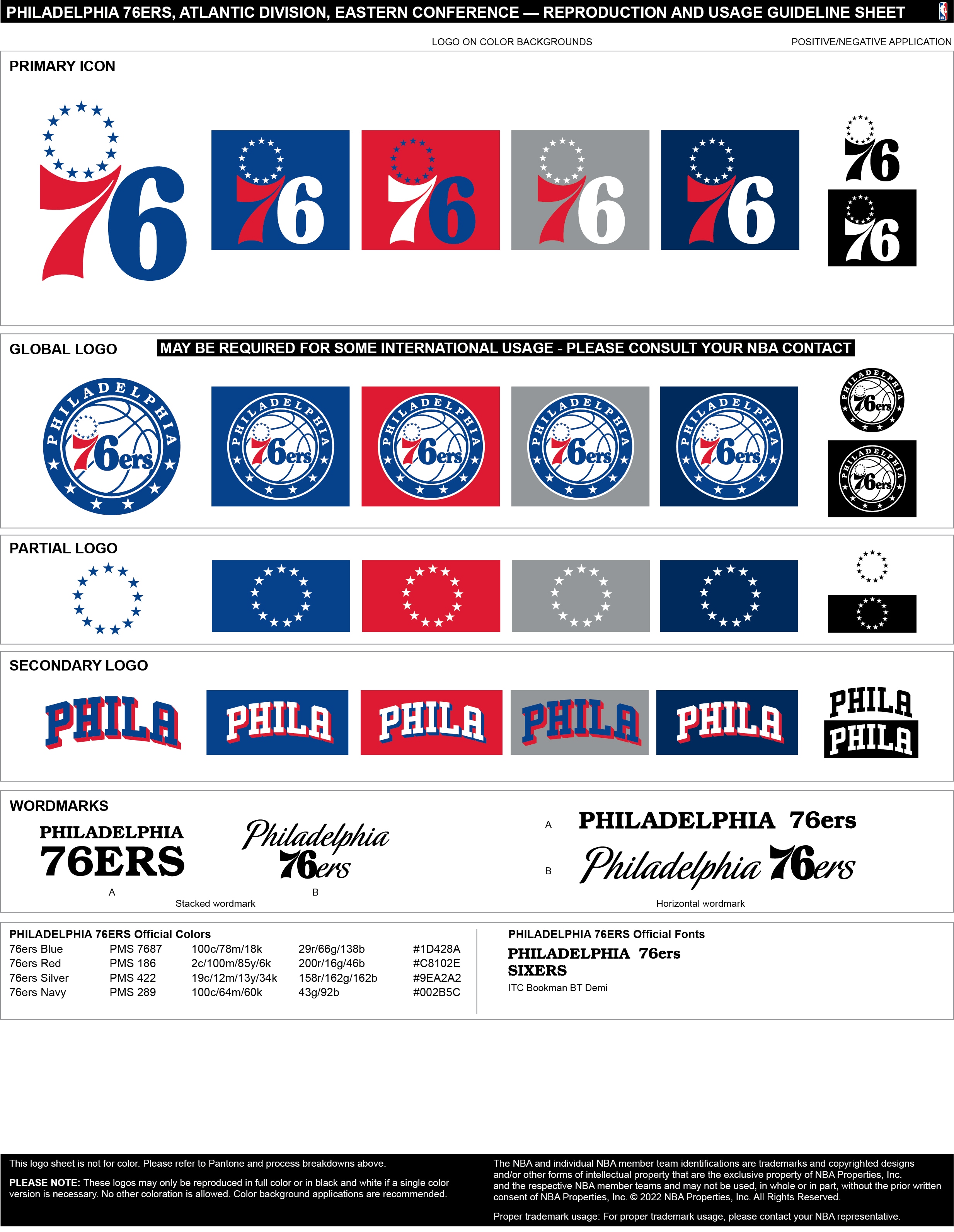 Philadelphia 76ers Color Codes Hex, RGB, and CMYK Team Color Codes