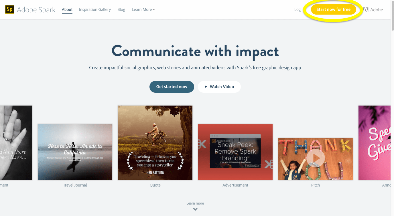 Creating a Free Adobe Spark Account Media Commons