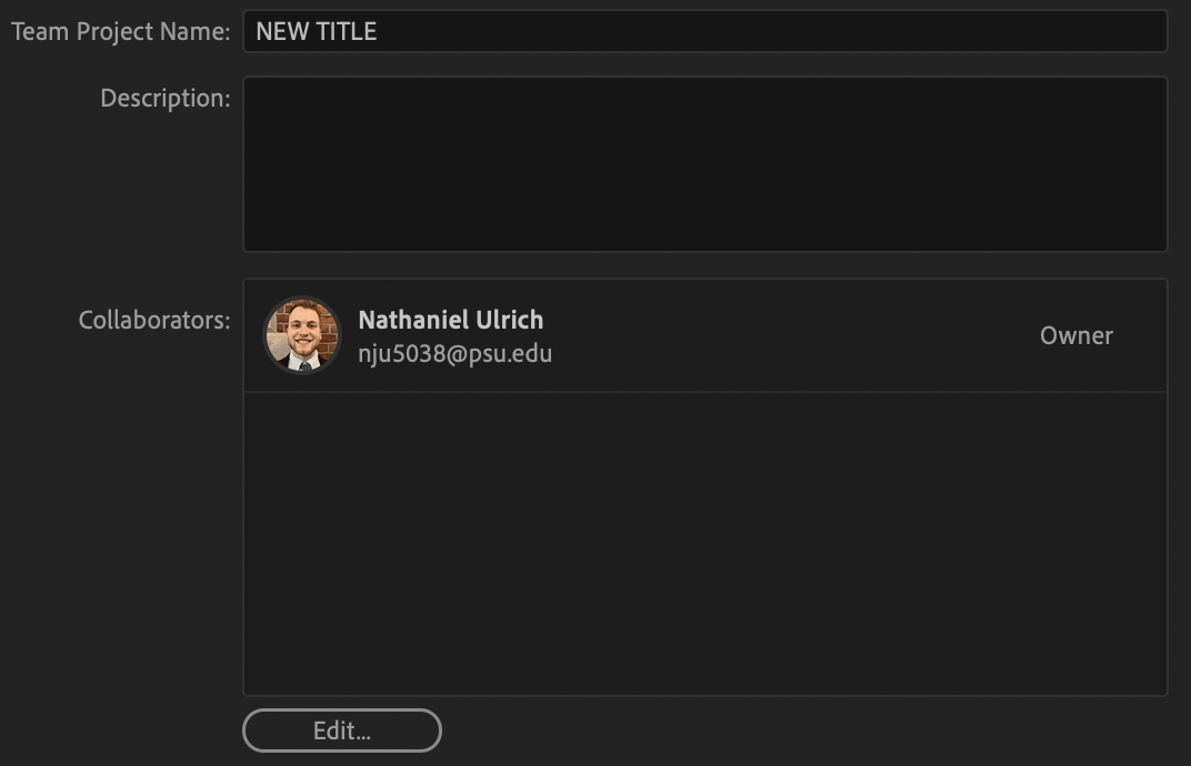 Setting up a Team Project in Adobe Premiere Media Commons