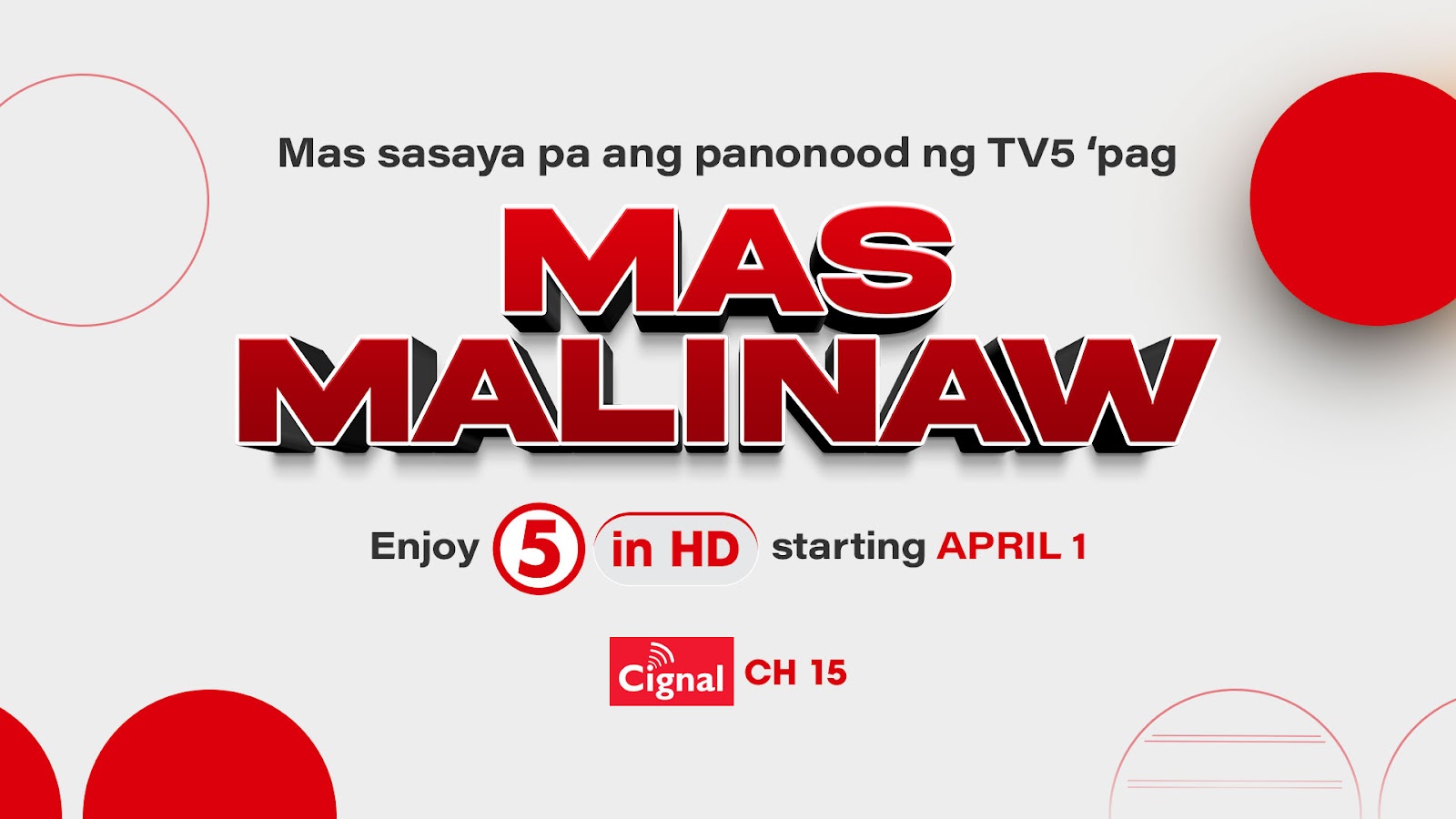 TV5 HD on Pay TV via Cignal Channel 15 to launch April 1 in the