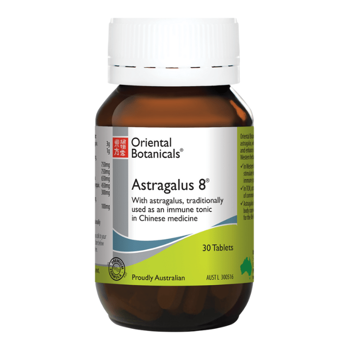 Oriental Botanicals Astragalus 8 30 Tabs MediAdvice Pharmacy Earlwood