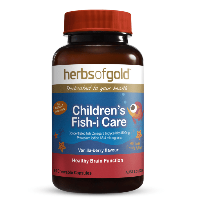 Herbs of Gold Children's Fishi Care 60 chewable caps MediAdvice