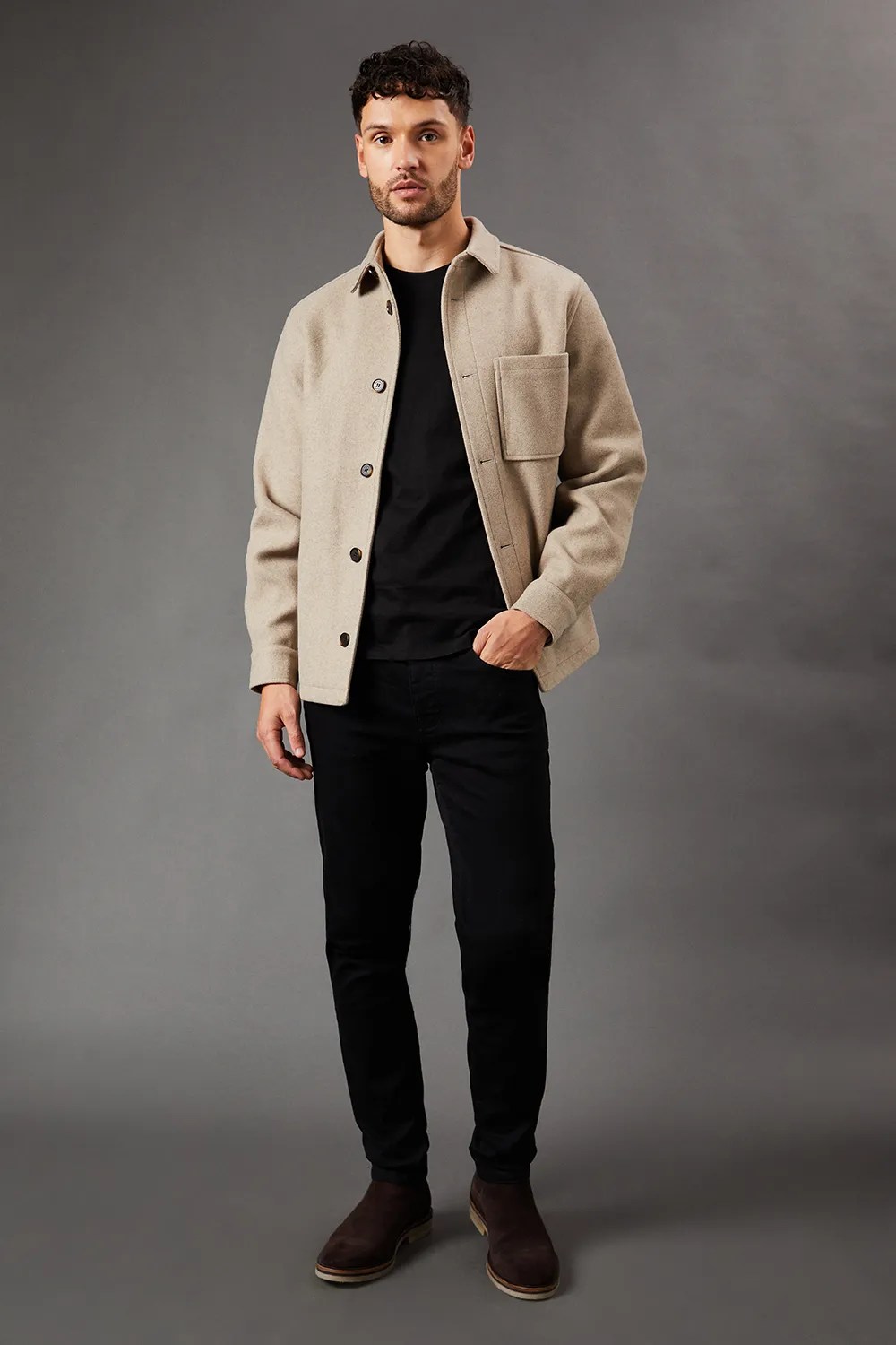 Jackets & Coats Mushroom Wool Look Short Jacket Burton