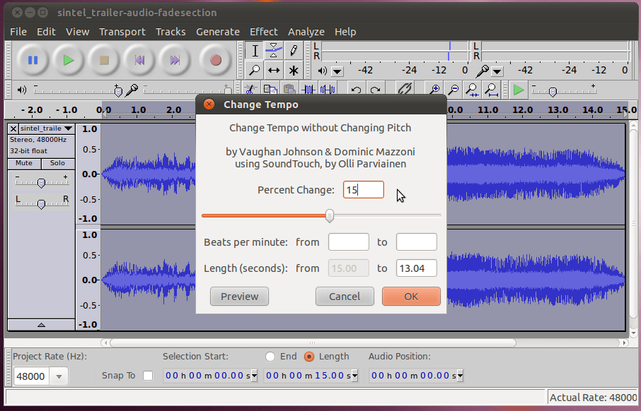 How to change the TEMPO / BPM of an Mp3 ? AudioSEX Professional