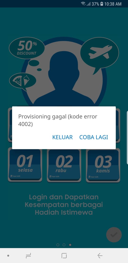 Aplikasi Samsung Gift Muncul Error 4002 di HP Baru Beli Seminggu