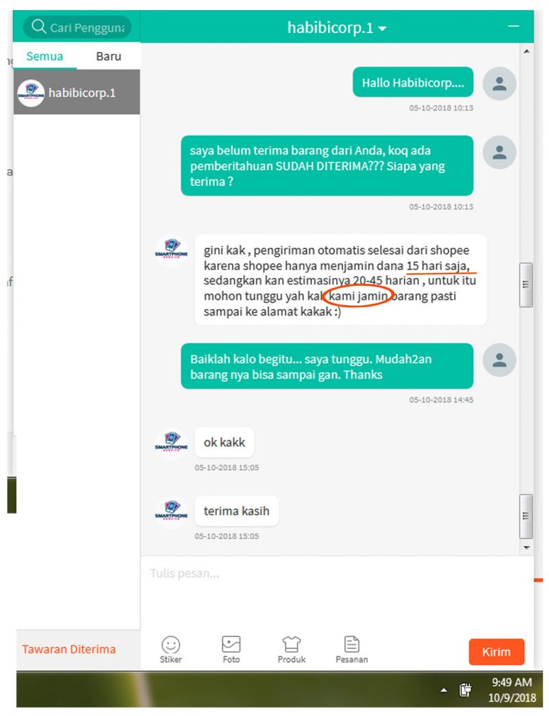 Barang Belanja di Shopee Belum Diterima, Tetapi Status
