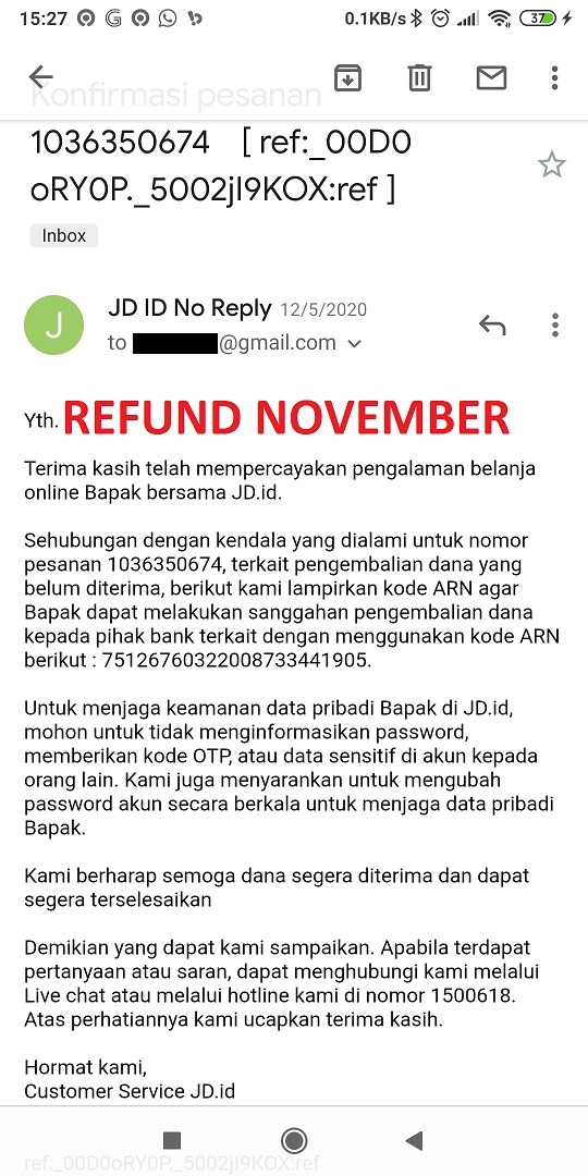 Sistem Pengembalian Dana JD.ID Sangat Buruk Media Konsumen