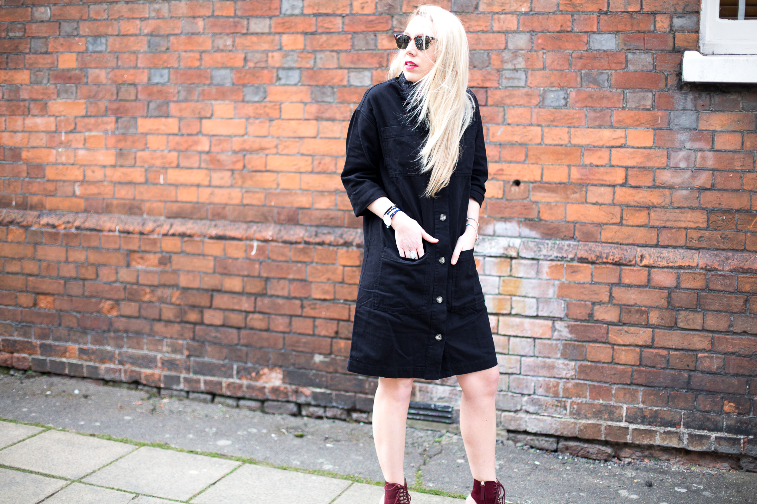 BLACK DENIM SHIRT DRESS Mediamarmalade