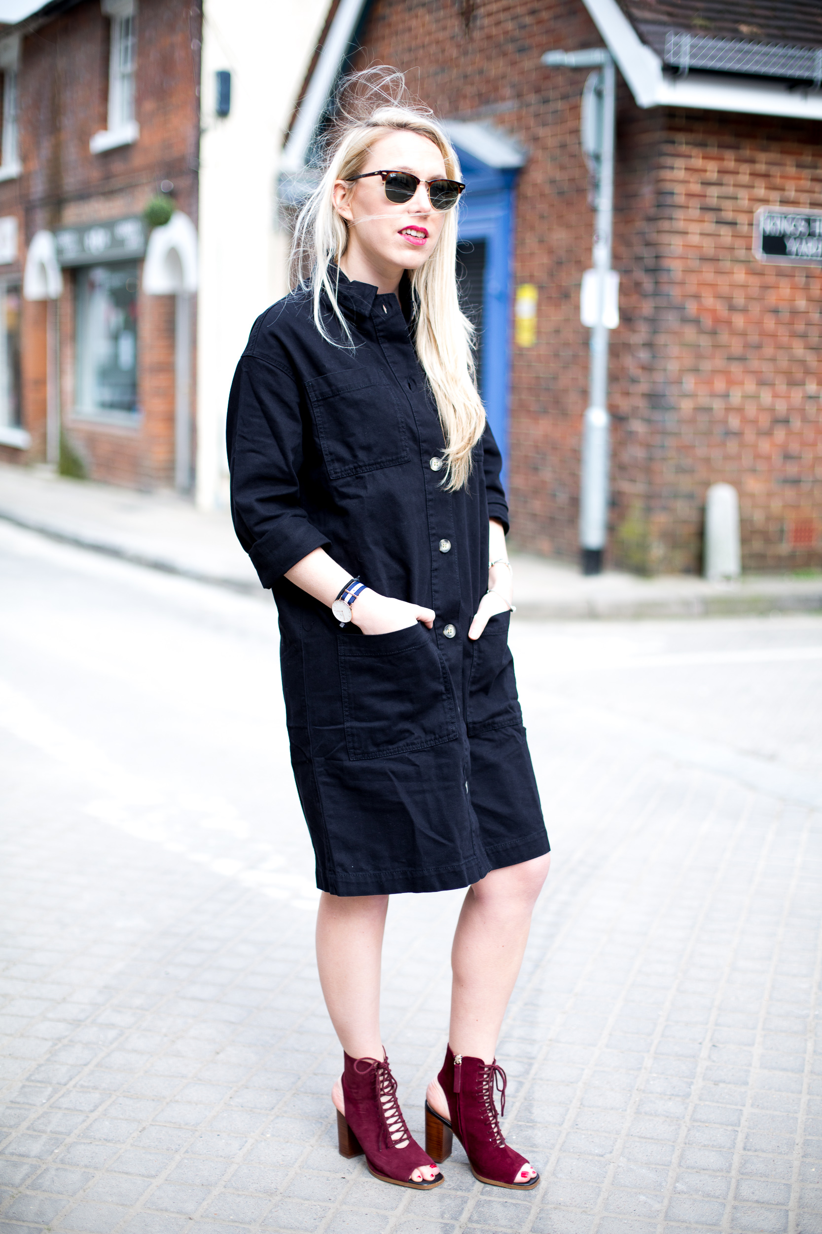 BLACK DENIM SHIRT DRESS Mediamarmalade