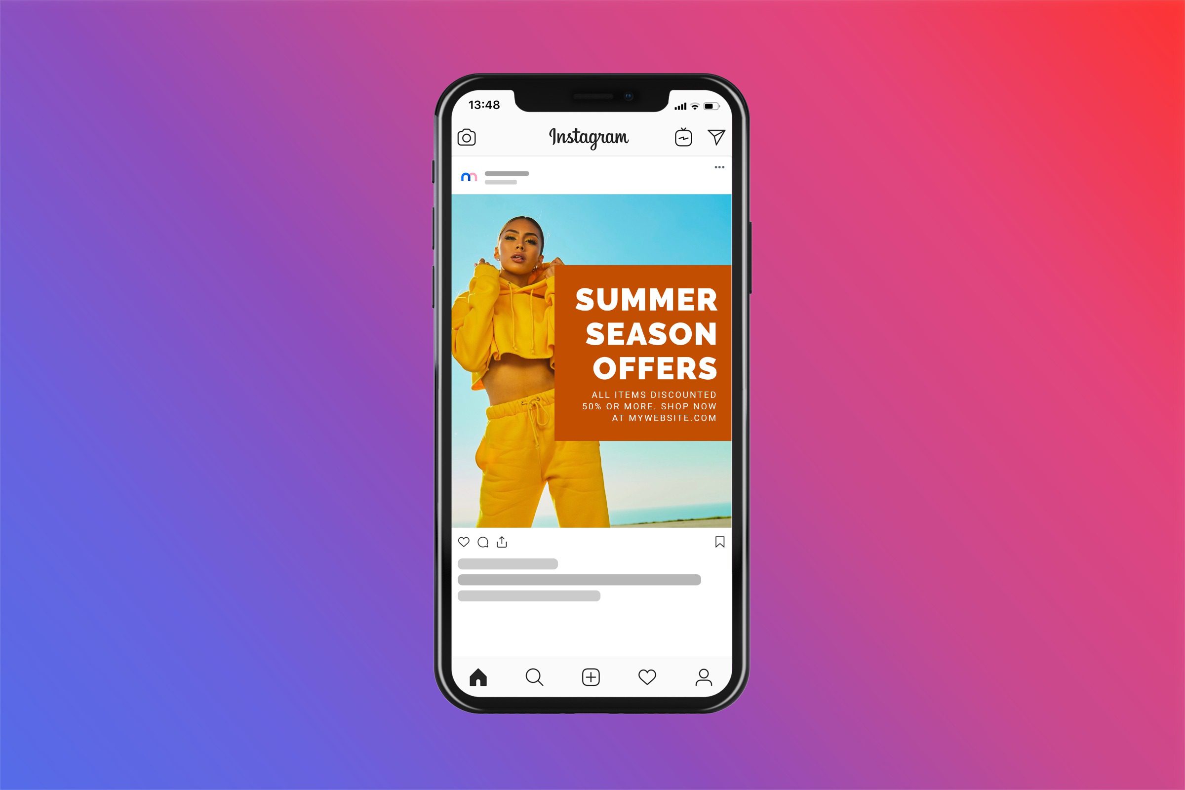 Instagram Ad Online Mockup Maker Mediamodifier