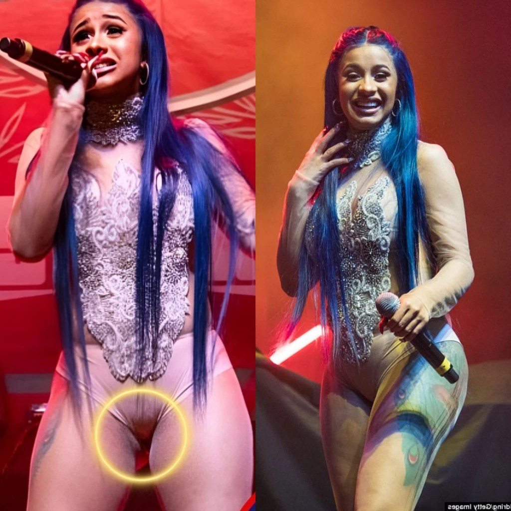 Cardi B twerks in nude sheer leotard and debuts blue locks at concert - News