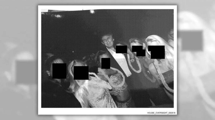 Newly released Epstein estate photo shows Trump with 6 women