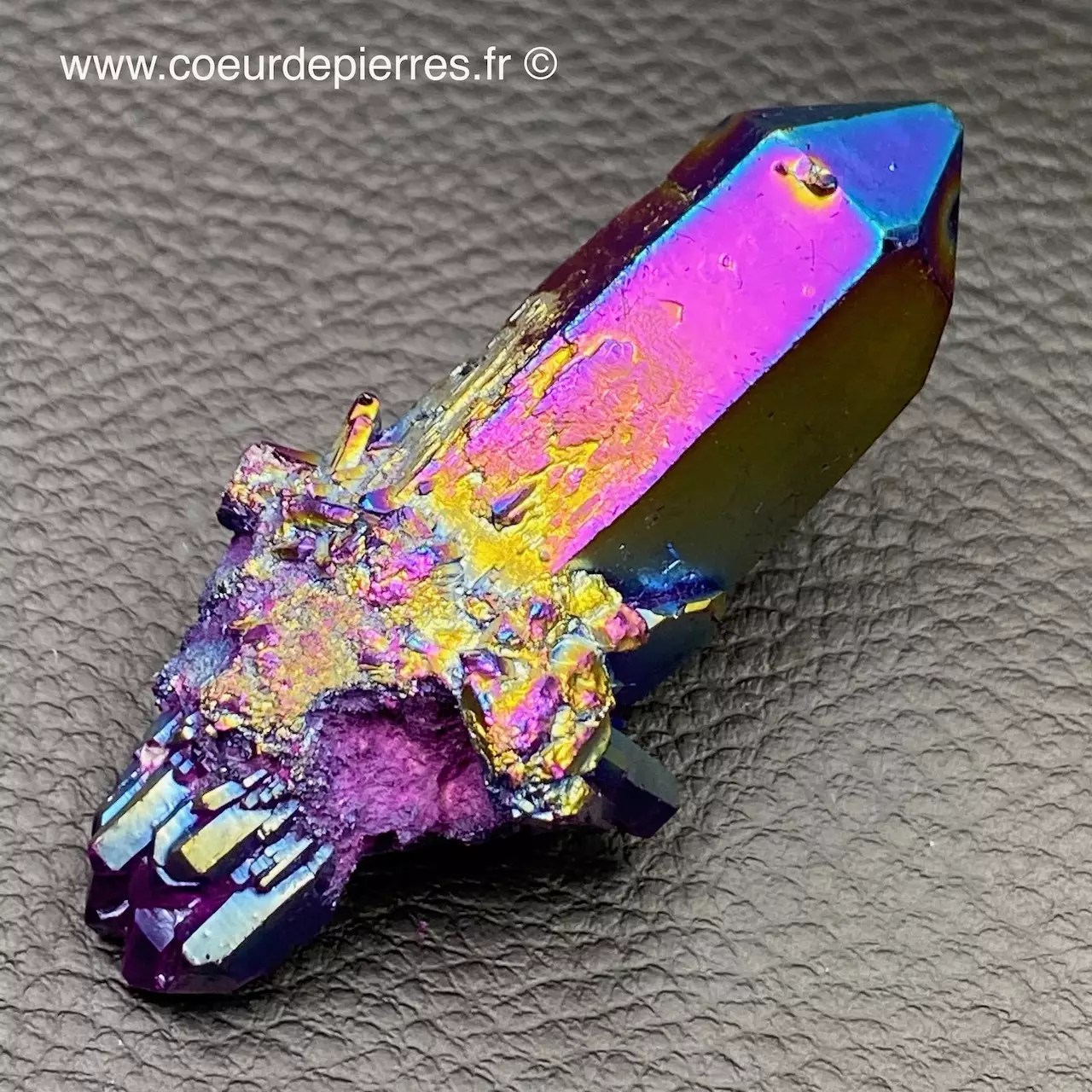 Druse de quartz titane "bombardé" (ref qt1) Cœur de Pierres