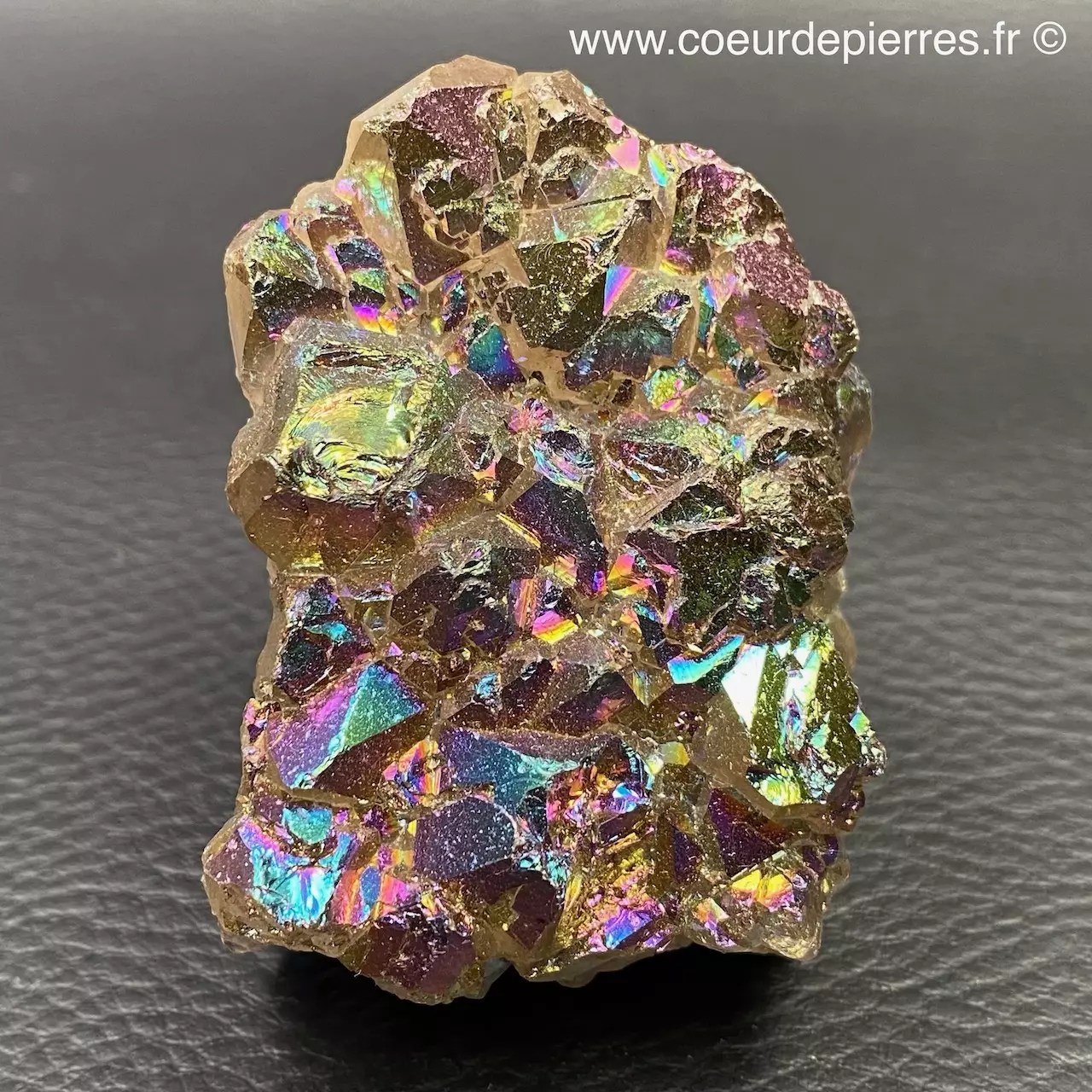 Druse de quartz titane « bombardé » (ref qt7) Cœur de Pierres