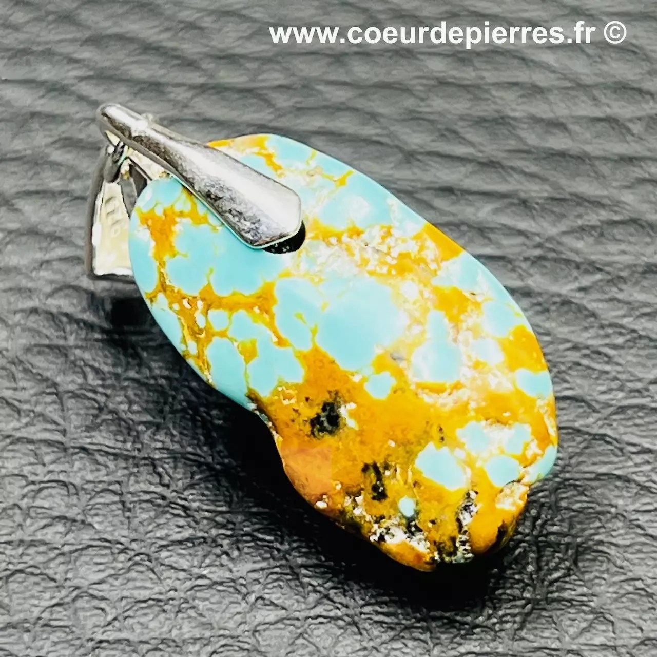 Pendentif turquoise naturelle d’Arizona (réf pt2) Cœur de Pierres