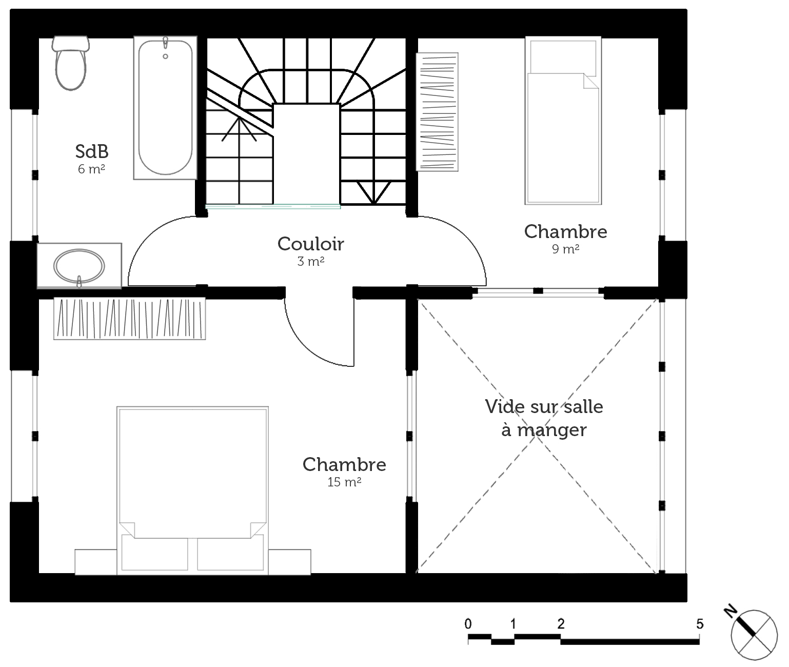 Plan maison avec 2 chambres et garage Ooreka