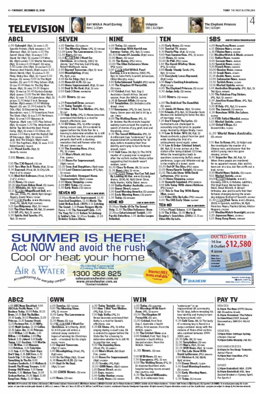 Classic TV Listings Page 327 TV History Media Spy