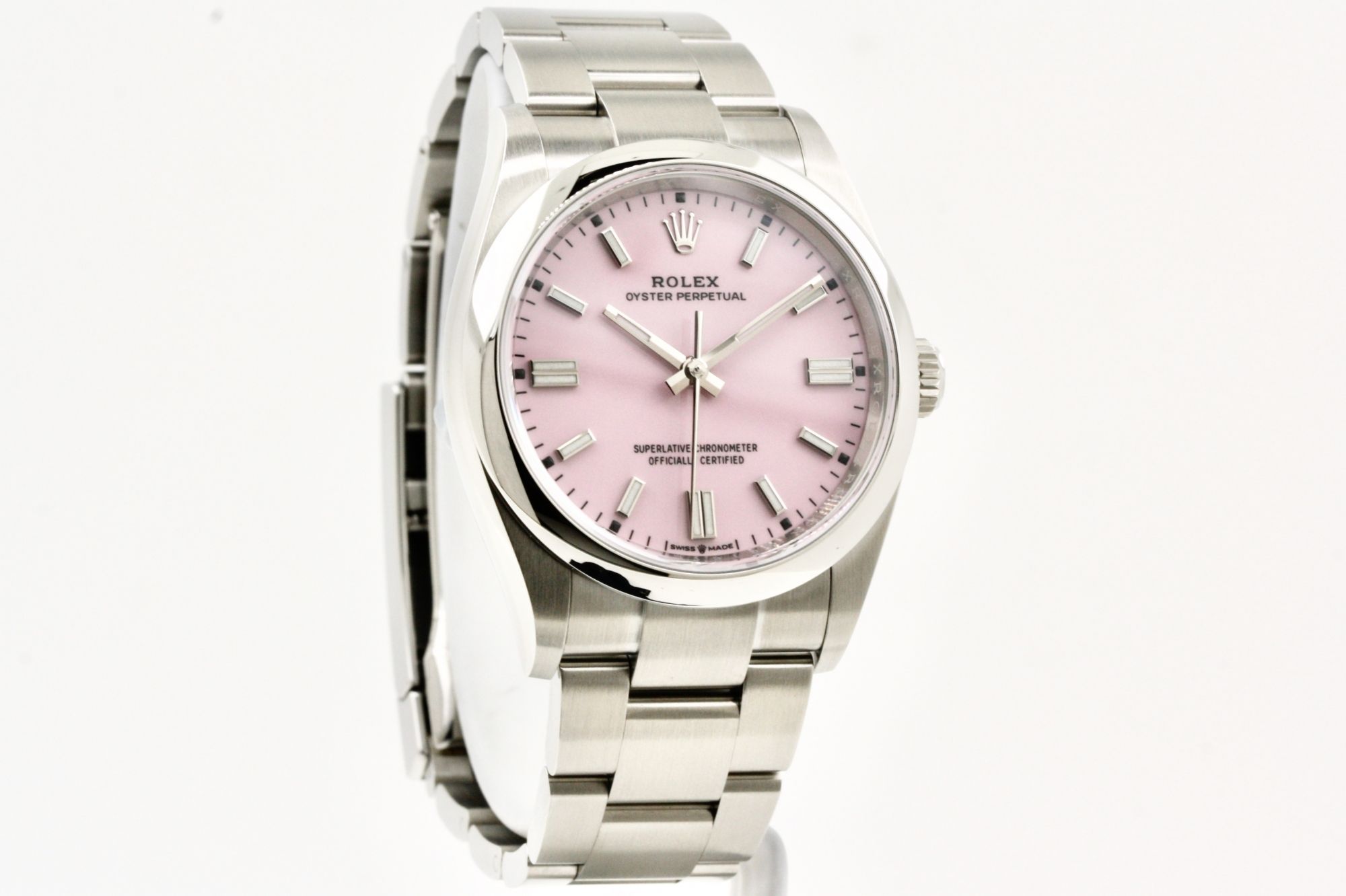 Rolex Oyster Perpetual Pink Candy Dial 36mm Unworn Full Set 126000 2021 Monacowatch