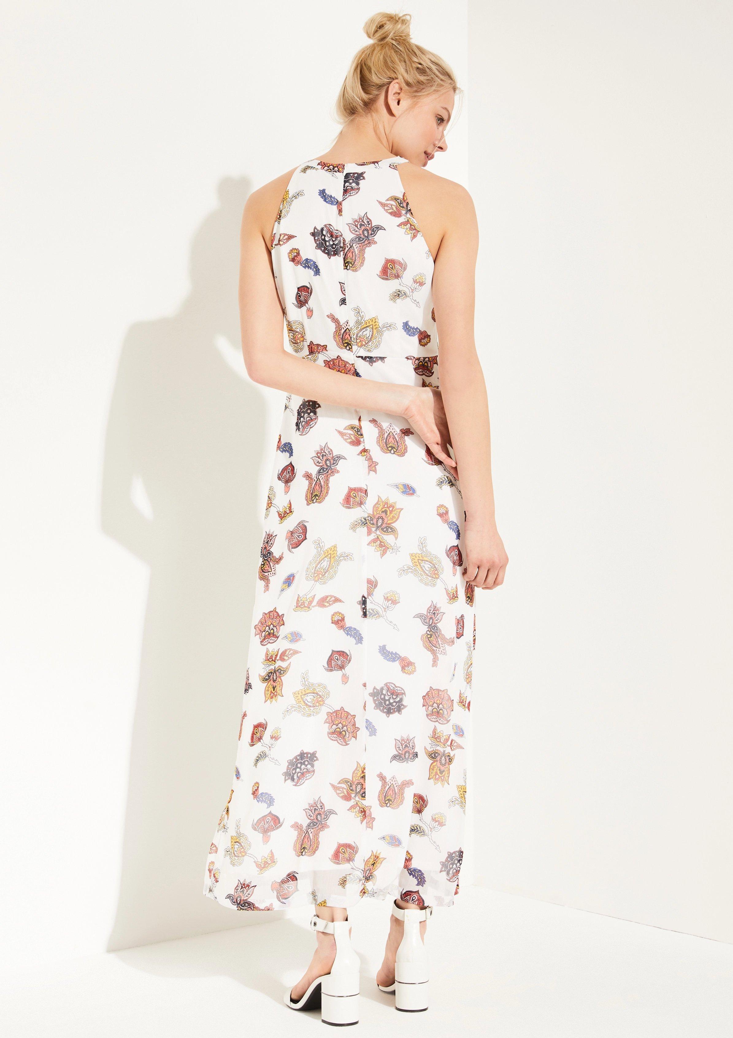 comma Maxikleid aus gemustertem Chiffon