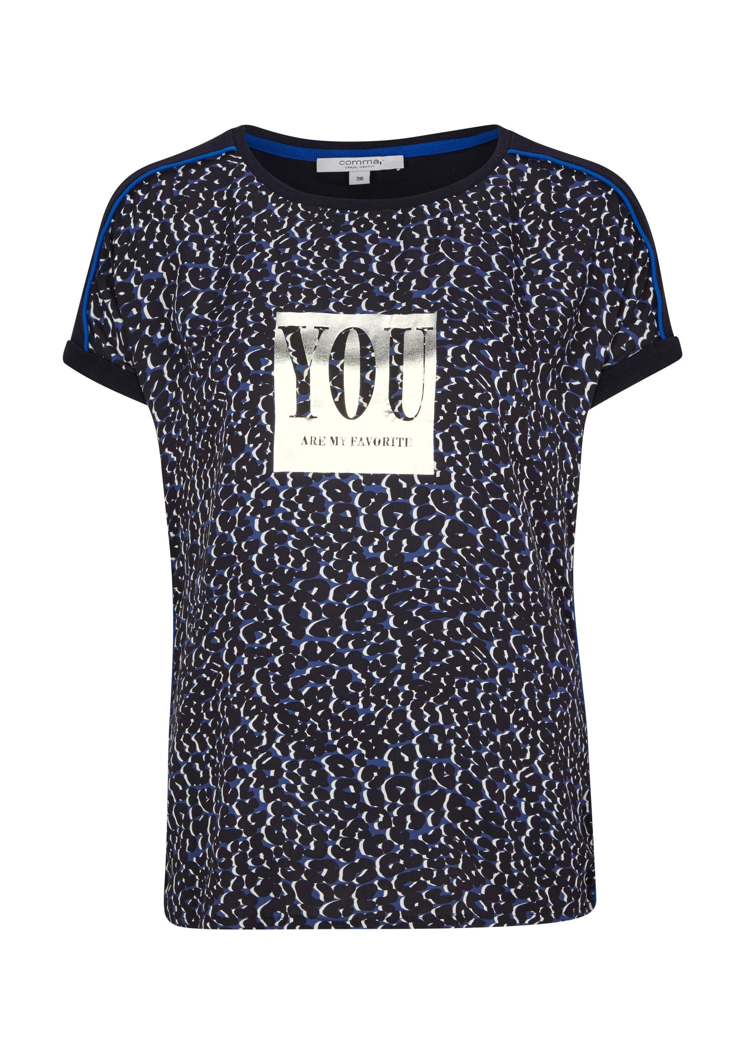 comma Shirt mit MetallicPrint