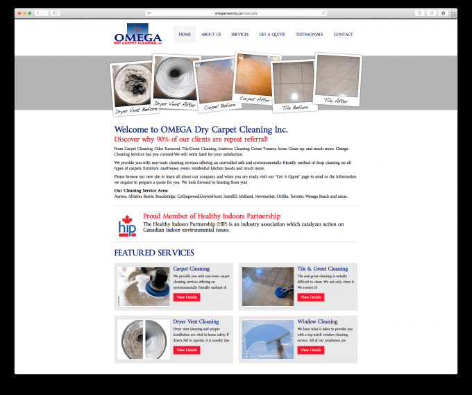 Omega Cleaning Oro Medonte site Design Media Suite Inc.