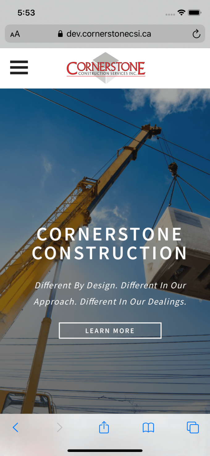 Cornerstone Construction Construction Company site Media Suite Inc.