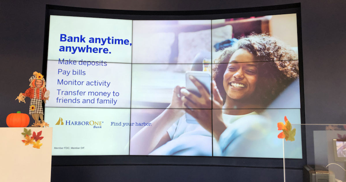 HarborOne Bank MediaTile Digital Signage Solutions