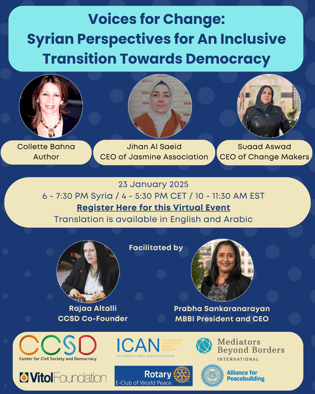 Voices for Change Syrian Perspectives for An Inclusive Transition
