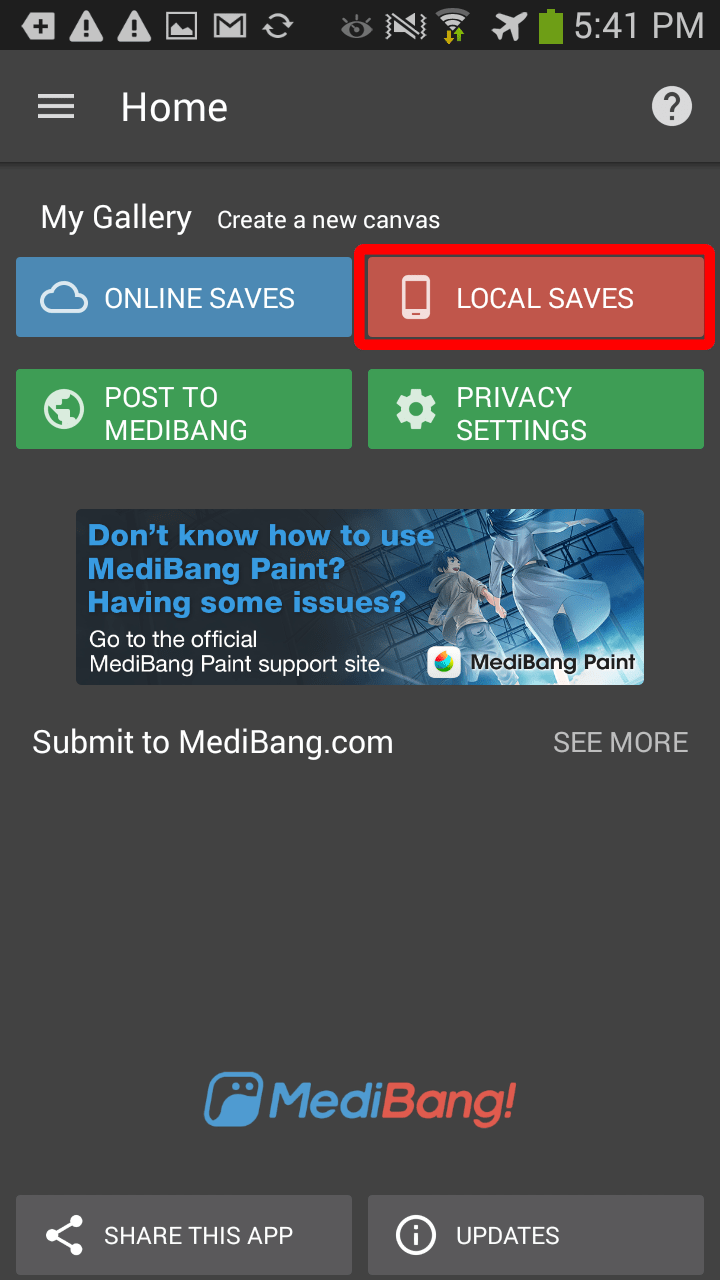 Android How to View Saved Files MediBang Paint