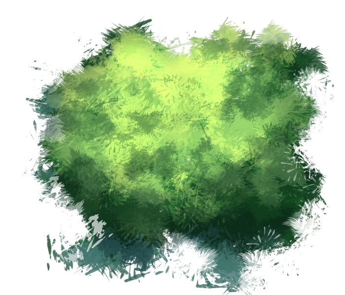[Simple Technique] Easy Paint Brush Tips! How to Draw Bushes MediBang