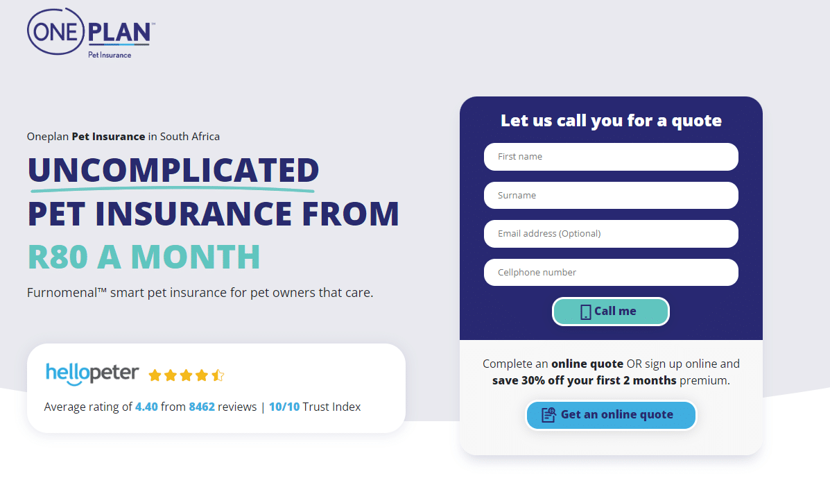 OnePlan Pet Insurance 🇿🇦 View Prices & Plans (2024*)