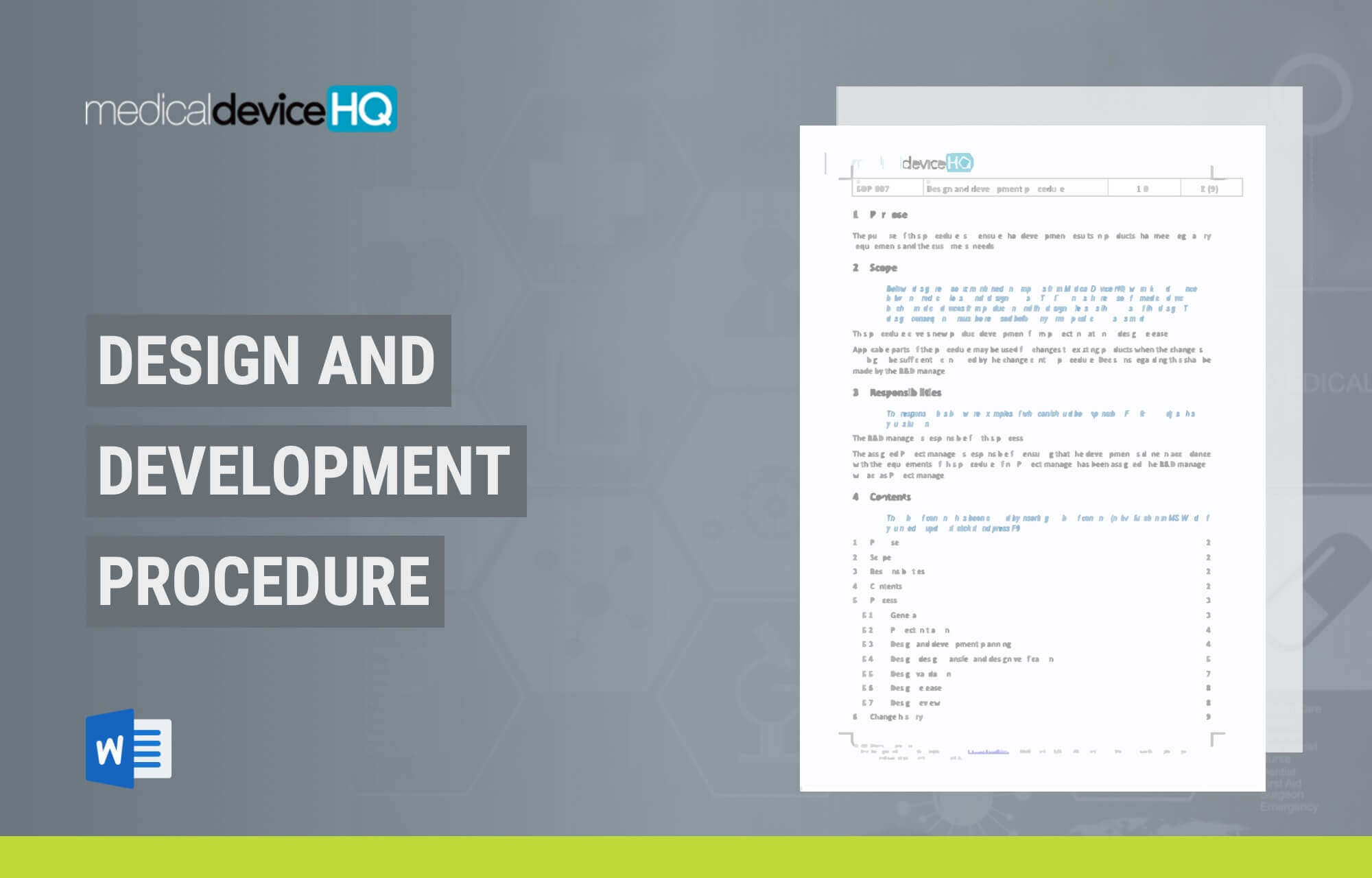 Design and Development Procedure Template Medical Device HQ