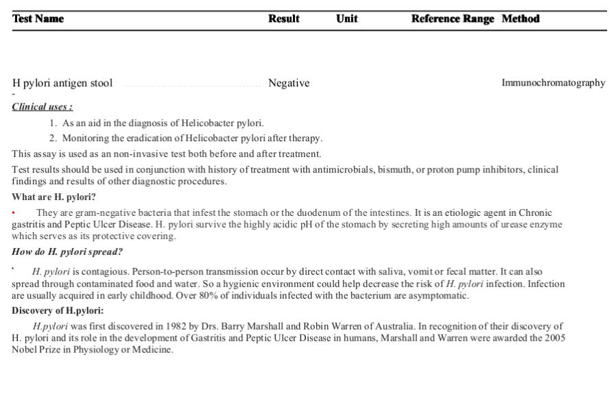 Helicobacter pylori Antigen Test Introduction, Principle,Test