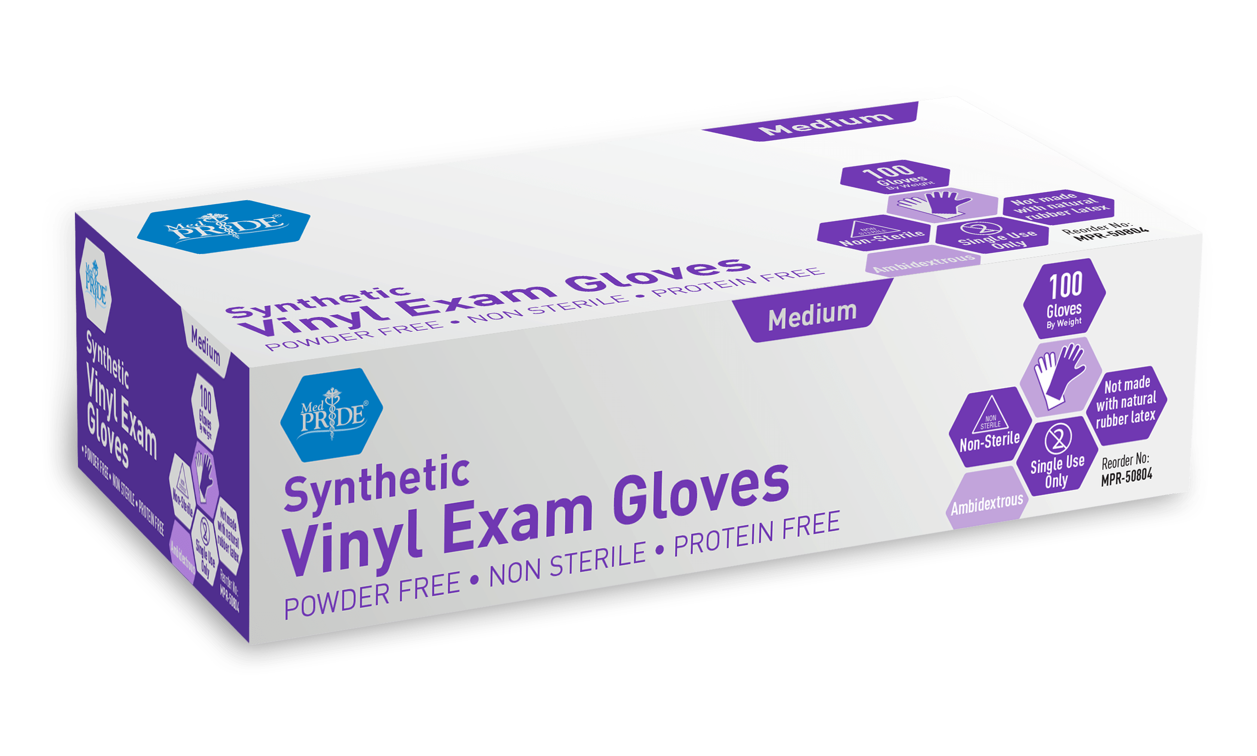 MedPride Synthetic Vinyl Exam Gloves Medical Monks