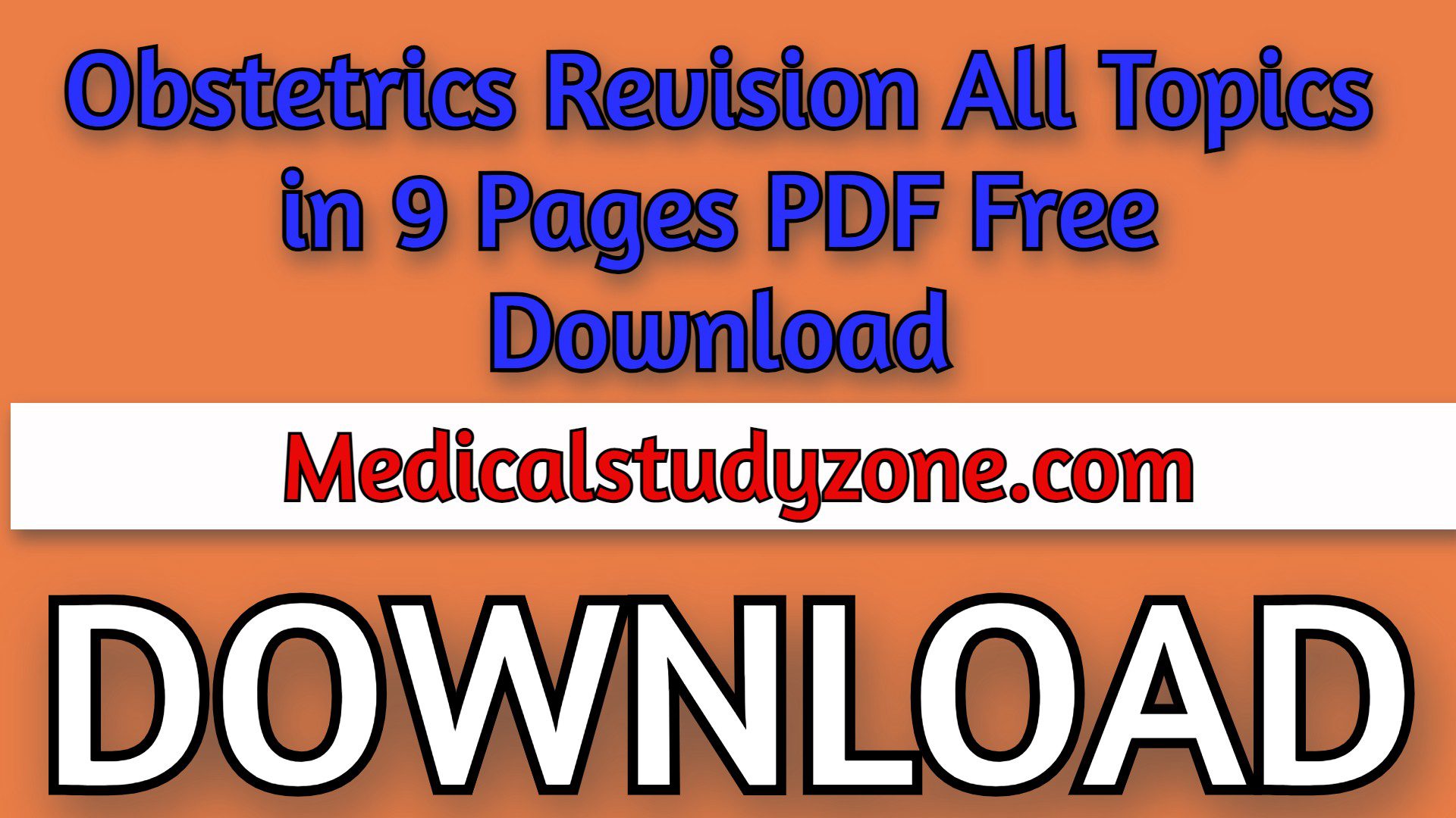 Obstetrics Revision All Topics in 9 Pages PDF Free