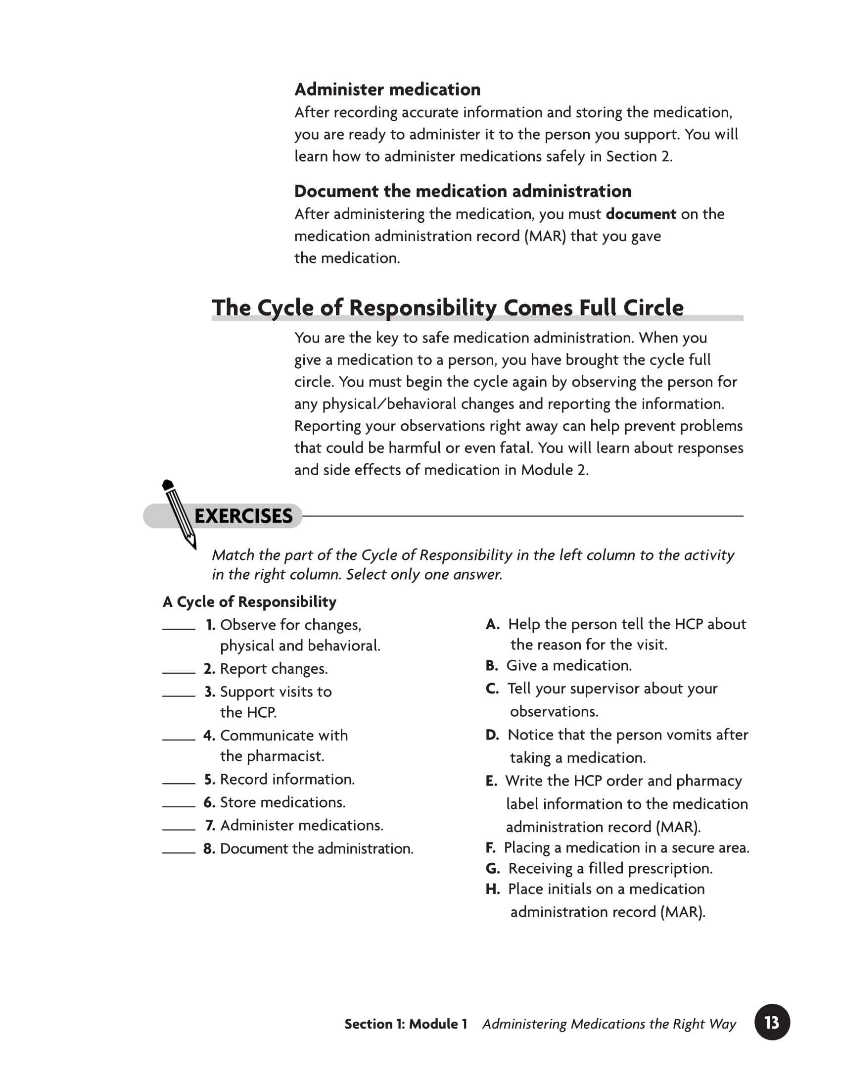 Quiz & Worksheet Medicine Administration.