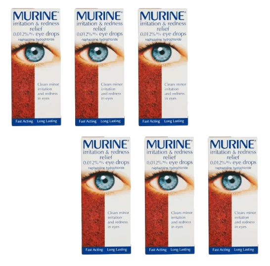Murine Irritation & Redness Relief Eye Drops 10ml x 6 Pack