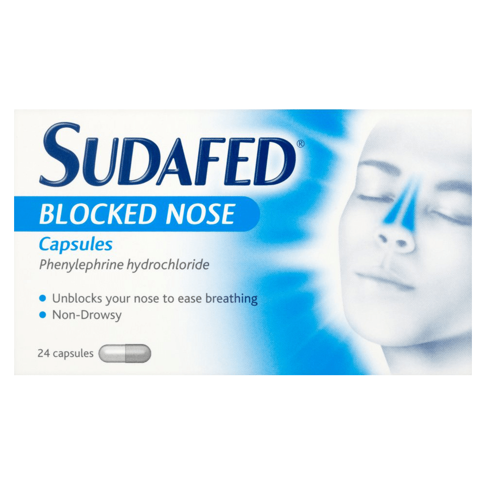 Sudafed Blocked Nose Capsules 24 Capsules Medicine Marketplace