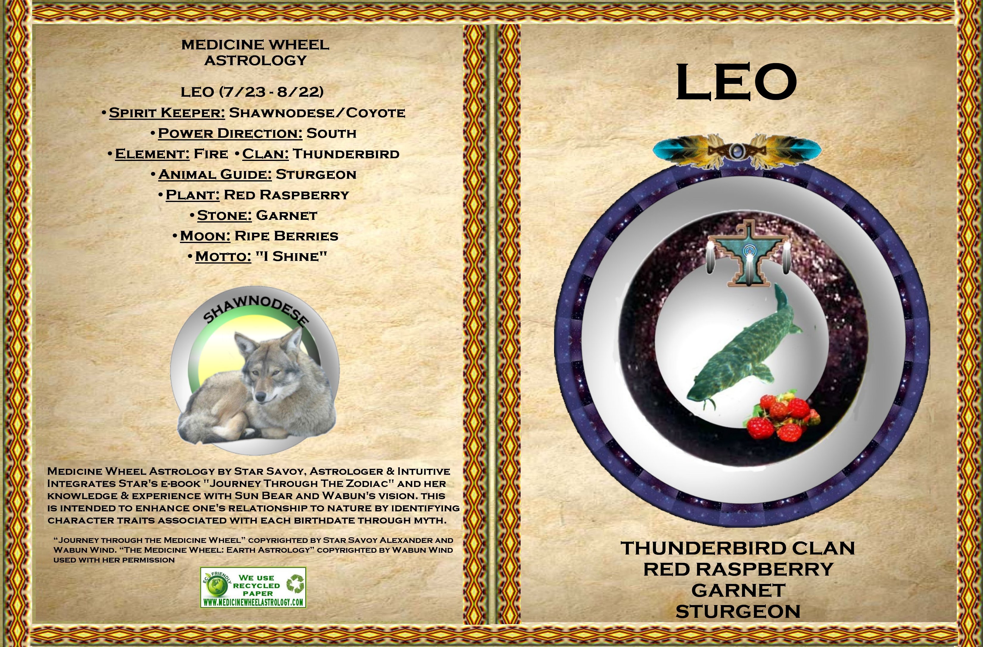 Medicine Wheel Astrology Greeting Cards and Reference Guide by Star